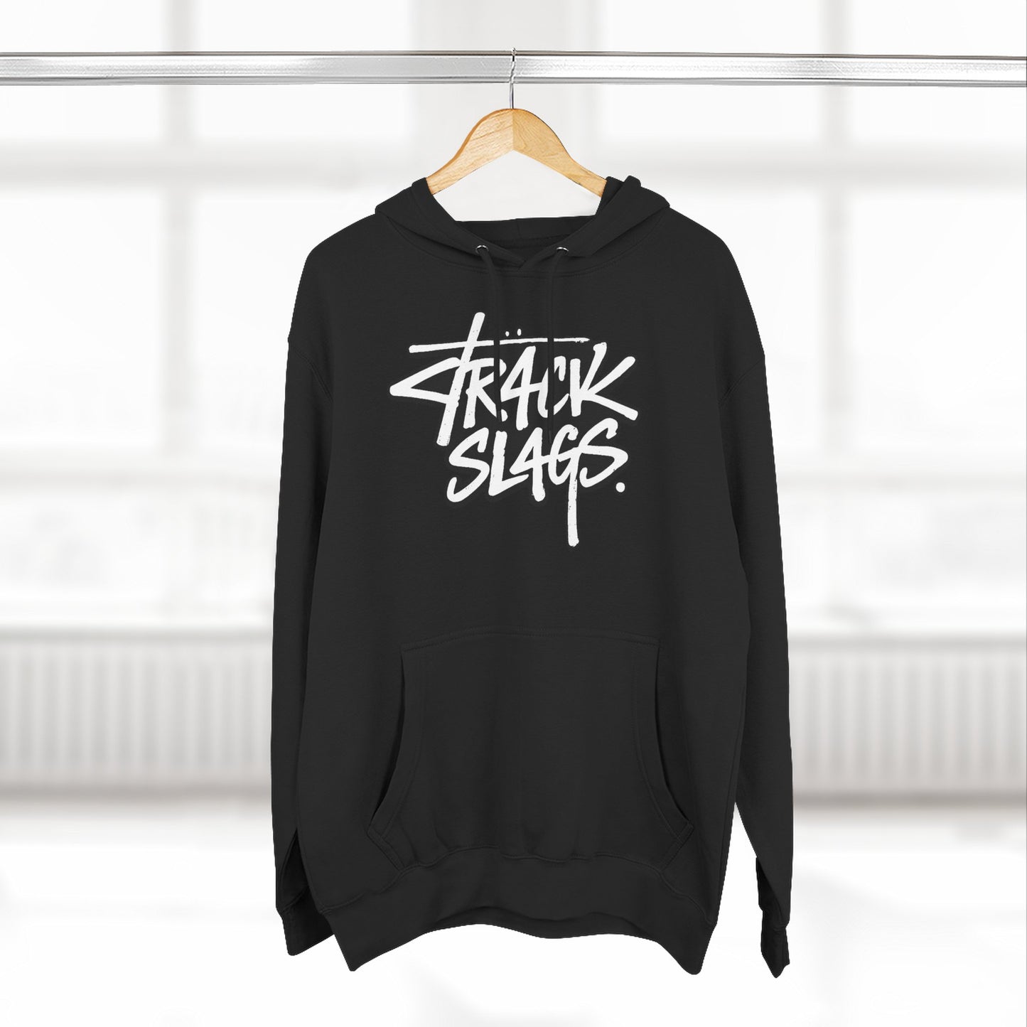 Track Slags Hoodie — Racing Helmet Streetwear Fleece Pullover