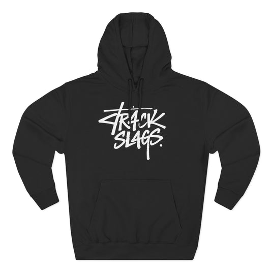 Track Slags Hoodie — Racing Helmet Streetwear Fleece Pullover
